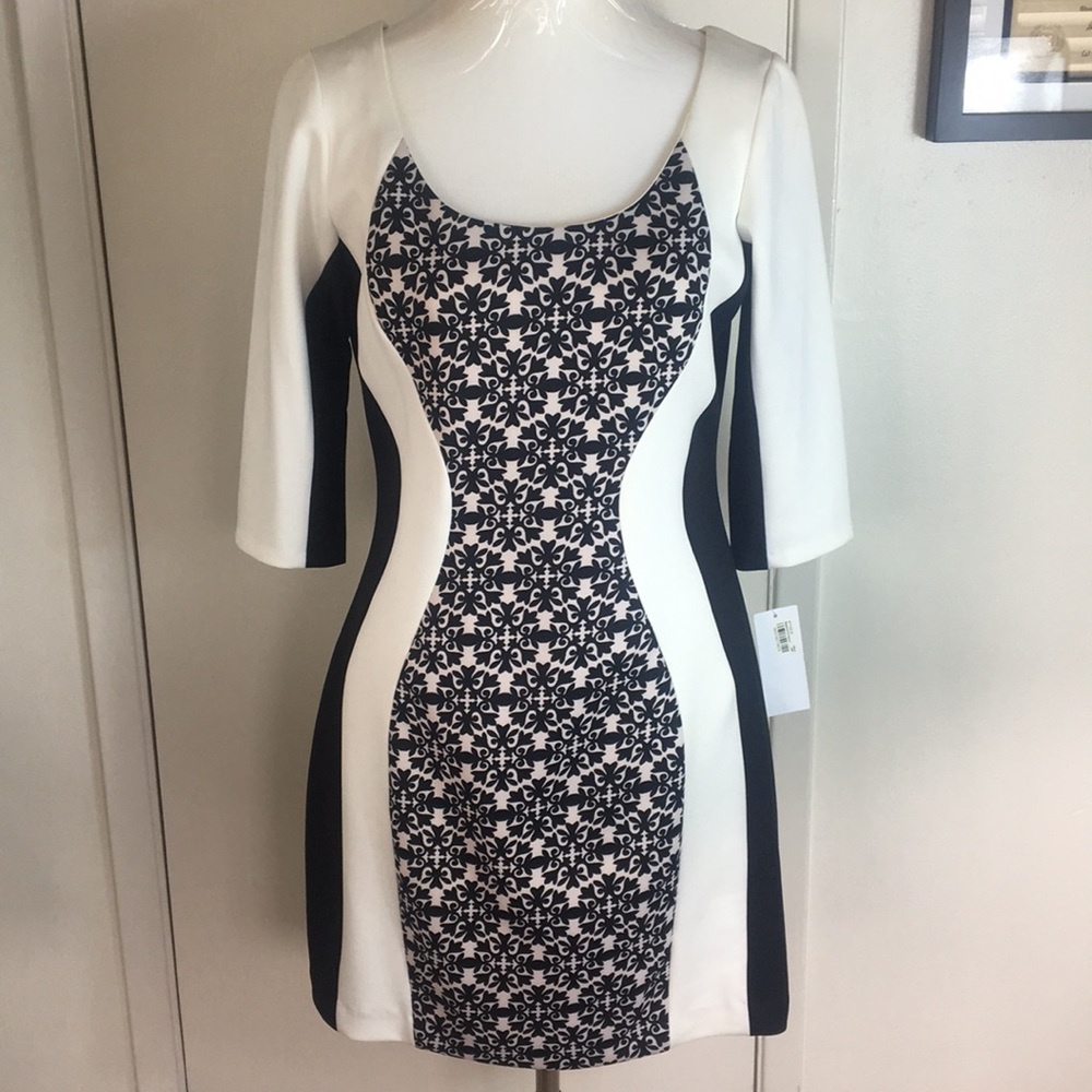 NWT Black & White Dress, Flattering🧡💛💚